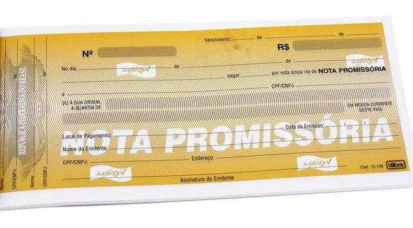 Exemplo de cartão de nota promissória