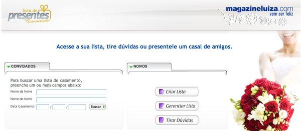 Lista de Casamento Magazine Luiza