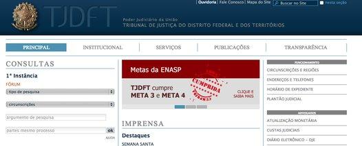 TJDFT Consulta de Processos