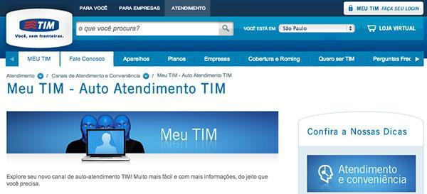 Auto Atendimento TIM